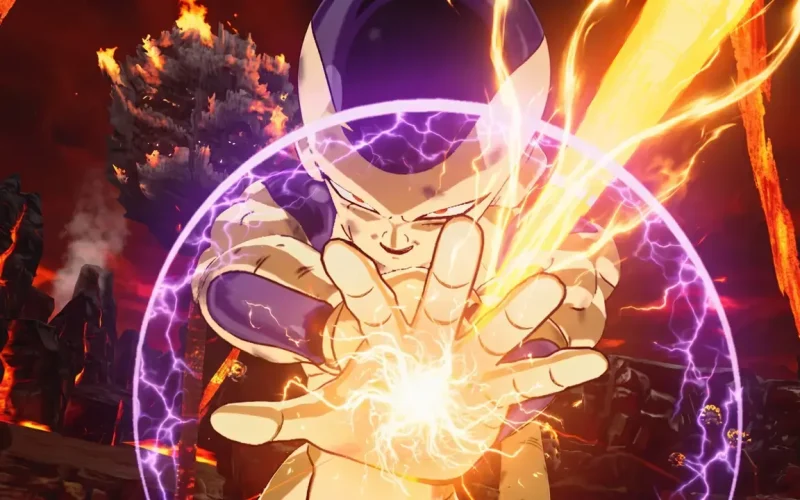 DRAGON BALL Sparking ZERO Switch NSP character unleashing a powerful energy attack surrounded by lightning and flames