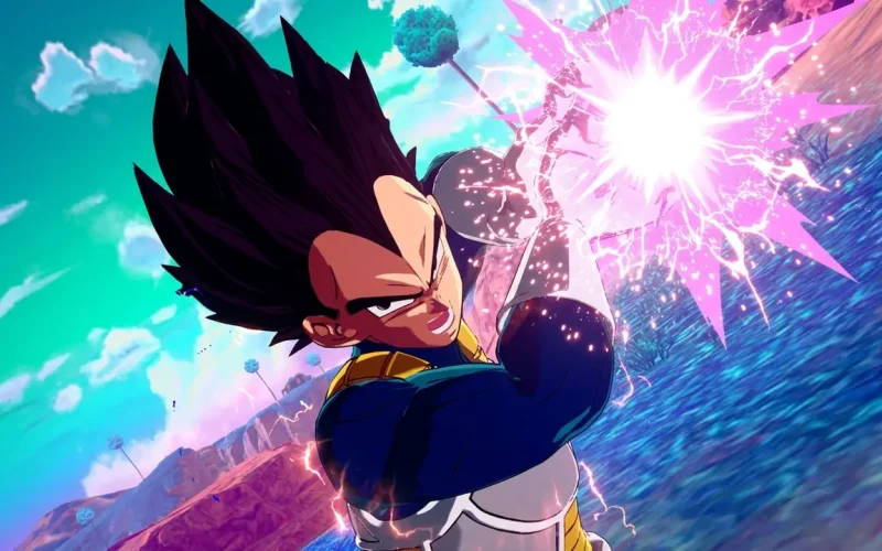 DRAGON BALL Sparking ZERO Switch NSP gameplay featuring Vegeta launching an energy attack against an opponent