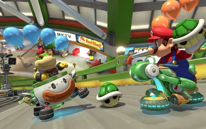 Mario Kart 8 Deluxe Switch NSP Mario and Bowser racing vehicles