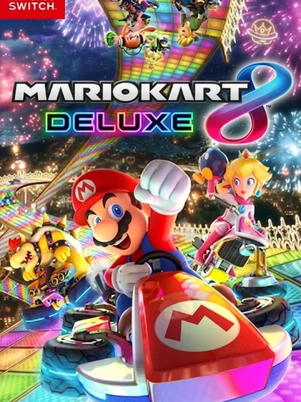 Mario Kart 8 Deluxe Switch NSP cover featuring Mario and Princess Peach