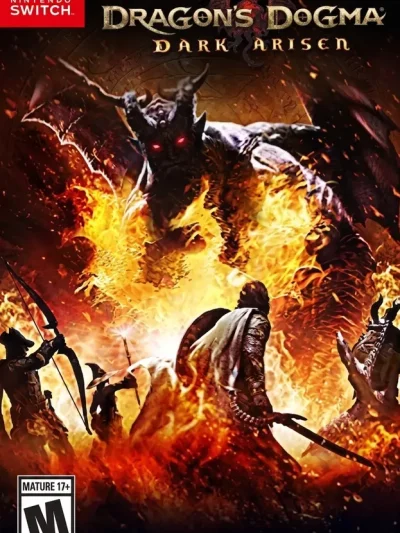 Dragon's Dogma: Dark Arisen Switch NSP Nintendo Switch box art featuring a fiery dragon and armored party