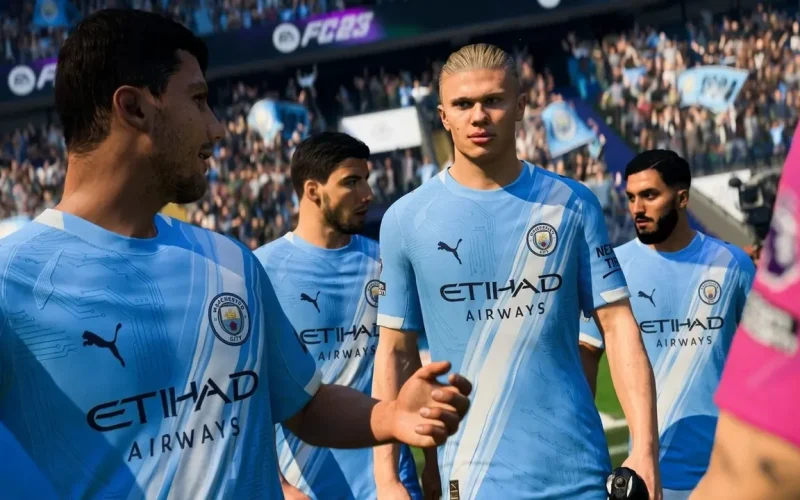 EA SPORTS FC 26 Switch NSP Manchester City players walking out before kickoff