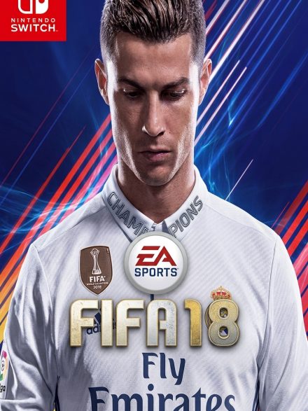 FIFA 18 Switch NSP Nintendo Switch box art featuring Cristiano Ronaldo in Real Madrid kit