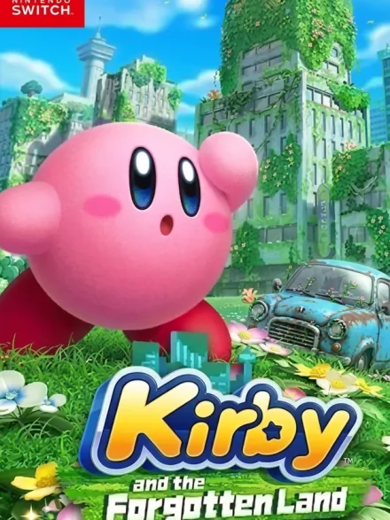 Kirby and the Forgotten Land Switch NSP Kirby and the Forgotten Land official box art with overgrown abandoned city