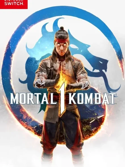 Mortal Kombat 1 Premium Edition Switch NSP Nintendo Switch box art featuring Liu Kang with flaming fists
