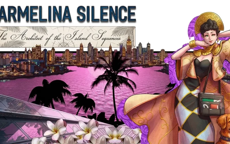 Paradise Killer switch NSP Carmelina Silence character portrait with golden hat and dog
