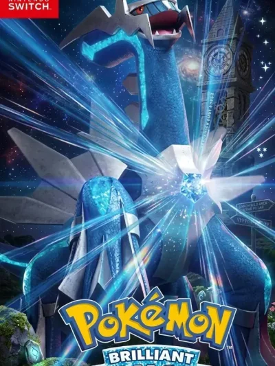 Pokémon Brilliant Diamond Switch NSP official Nintendo Switch box art featuring Dialga legendary Pokemon
