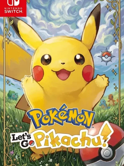 Pokemon Let's Go Pikachu Switch NSP official Nintendo Switch box art with Bulbasaur Charmander Squirtle