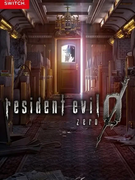 Resident Evil 0 Switch NSP Nintendo Switch box art showing a shadowy figure in a train corridor