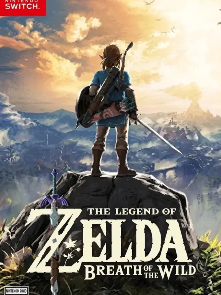 The Legend of Zelda Breath of the Wild Switch NSP Nintendo Switch cover featuring Link overlooking Hyrule
